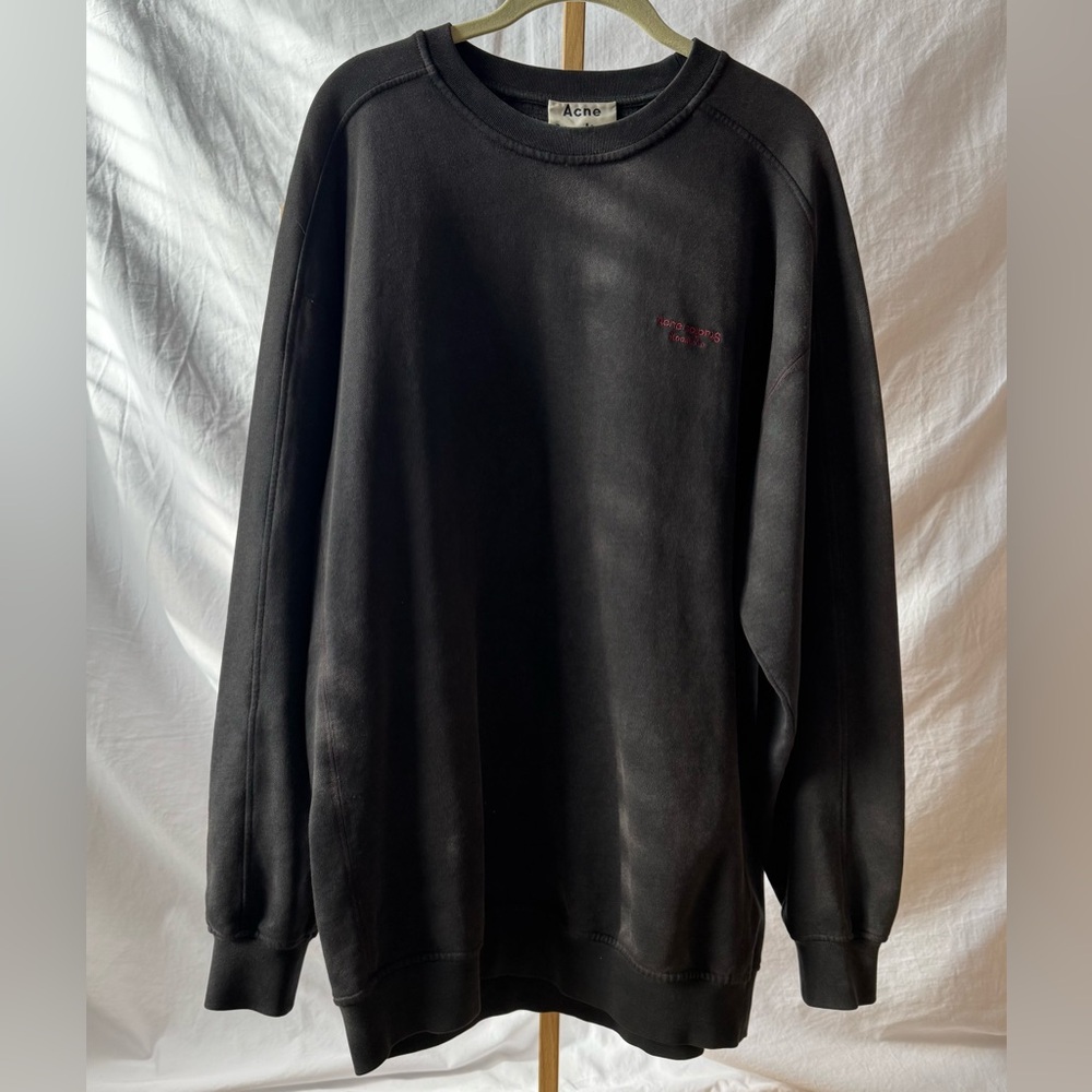 Acne Studios unisex sweatshirt black with contrast stitching S Small EUC